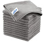 MR.SIGA Microfiber Cleaning Cloth, All-Purpose Microfiber Towels, Streak Free Cleaning Rags, Pack of 12, Grey, Size 32 x 32 cm(12.6 x 12.6 inch) - color: Grey