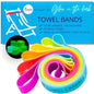 Towel Crabber Towel Bands (6-Pack), Beach Pool & Cruise Chairs, Extra Durable, Cruise Ship & Beach Essentials, Alternative to Beach Towel Clips (3 Regular + 3 Glow in The Dark) - color: Pink, Orange, Yellow, Green, Blue, Purple