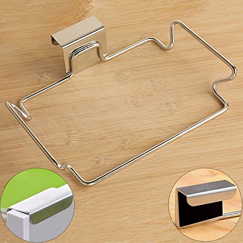 OYSIR Large Stainless Steel Trash Bag Holder for Kitchen Cabinets Doors and Cupboards, Under Sink Bag Holder, Garbage Bag Holder, Space Saving Waste Can, Hanging Kitchen Trash Cans