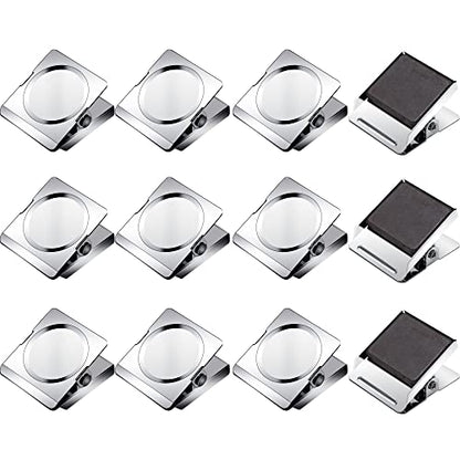 Magnetic Clips 1.77 inch, 12 Pack Heavy Duty Magnetic Clips for Whiteboard Refrigerator Classroom, Large Magnet Metal Clips for Hanging - size: 1.77"- 12 Pieces