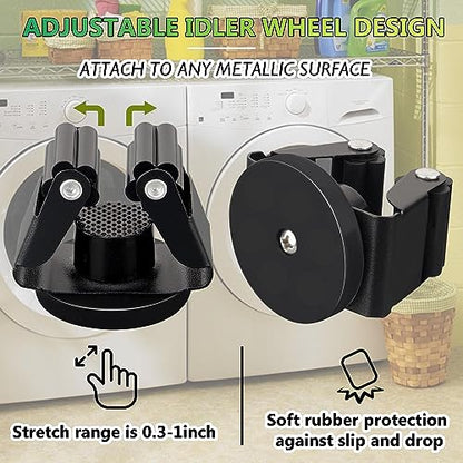ULIBERMAGNET Magnetic Mop Broom Holder,Heavy Duty Movable Magnetic Broom Holder Rack,Anti-slip Wall Mounted Utility Storage Mop Shovel Gripper Hanger for Garage, Kitchen, Laundry, Garden(2 Pack/Black) - style: 12LB 2PCS Magnetic Mop Holder