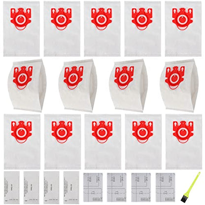 14 Packs 3D Airclean Bags Replacement for Miele FJM Vacuum Cleaner Bags,Compact C1, Compact C2, Complete C1, S241, S290, S300i, S500, S700, S4, S6 Series, Replaces Part 10123220 - size: 14 pack