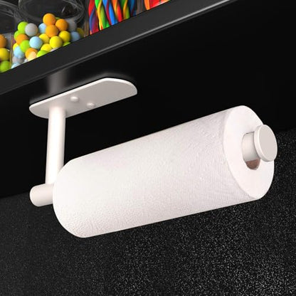 VAEHOLD Adhesive Paper Towel Holder Under Cabinet Wall Mount for Kitchen Paper Towel, Paper Towel Roll Holder Stick to Wall, Stainless Steel - Brown - color: Beige