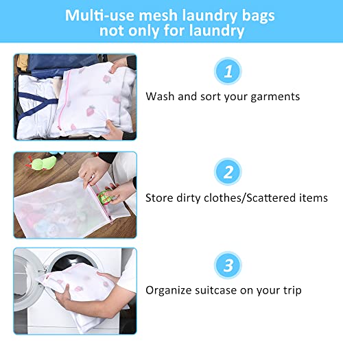 GOGOODA Mesh Laundry Bags for Delicates Durable Protective Wash Bags Travel Storage Bags for Intimates Lingerie, 7PCS (1XXL, 1XL,1L,1M,1S,2 bra bags) - size: 1XXL, 1XL,1L,1M,1S,2 bra bags