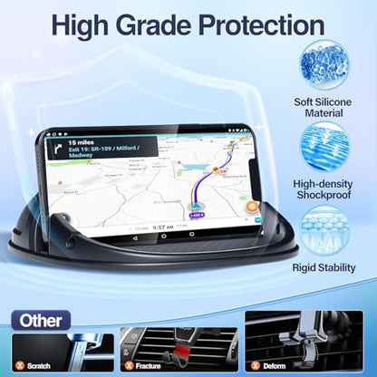 Loncaster 2 Pack Dashboard Car Phone Holder Mount, Universal Cell Phone Automobile Cradles Ultra Stable Slip Free Hands Free Car Accessories Compatible for iPhone, Most Smartphones and GPS - color: Black-2pack
