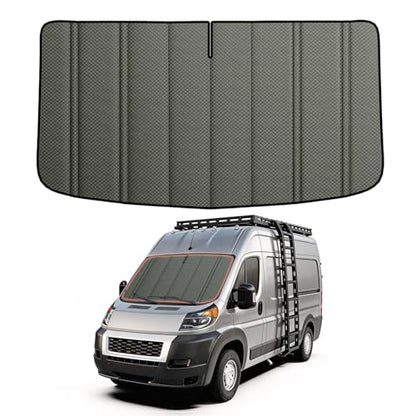 Extra-Thick Windshield Cover for Ram Promaster Van 2014-2026, Insulated Blackout Sunshade with XPE Foam & Thinsulate Cotton, AllSeasonGuard Pro - color: Gray - Pro, size: Windshield