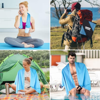 Beach Towel XL Size Microfiber Quick Dry Swimming Pool Camping Travel Body Yoga Mat Towels (Blue, 1 Pack XL) - color: Blue, size: 1 Pack XL