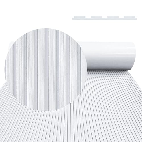 Boat Flooring EVA Foam Boat Decking Camo 94"x45"/35"/23" Non-Slip Boat Mat Self-Adhesive Foam Boat Deck Flooring Carpet Mat Rolls for Kayak Deck Boat Yacht Flooring Motorboat - color: D-White, size: 47.3x16.2"-5.4sqft