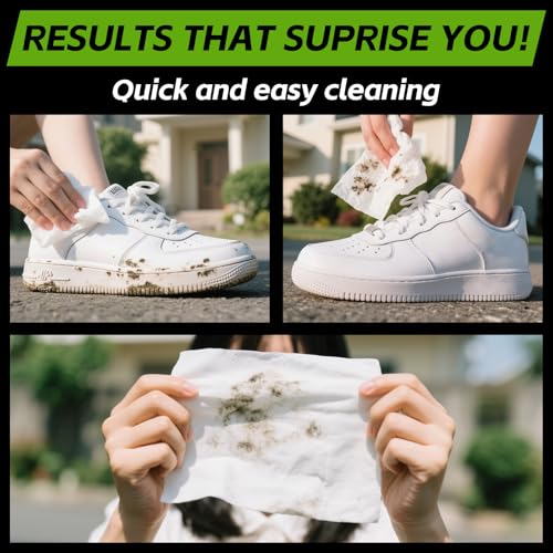 X-SMILE Sneaker Cleaner Wipes, Pre-Moistened Shoe Wipes for White Sneakers, Leather, Canvas & Rubber, Portable - style: 12 Wipes (1 Pack)