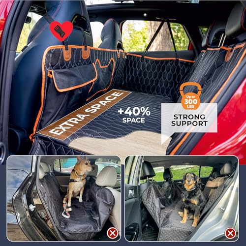 Dog Seat Cover for Back Seat | Extended Dog Car Seat Cover for Back Seat, Car Seats for Pets, Waterproof, Durable, Extra Space with Hard Bottom, Pet Seat Protector for Dogs