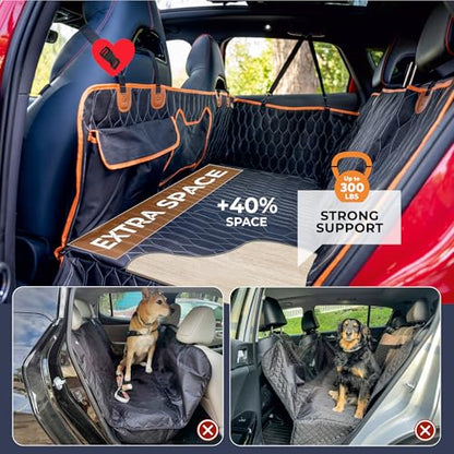 Dog Seat Cover for Back Seat | Extended Dog Car Seat Cover for Back Seat, Car Seats for Pets, Waterproof, Durable, Extra Space with Hard Bottom, Pet Seat Protector for Dogs