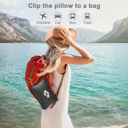 Travel Blanket and Pillow Compact, Premium Soft 2 in 1 Airplane Blanket with Soft Bag Pillowcase，Hand Luggage Sleeve and Backpack Clip (Solid Grey) - color: Solid Grey