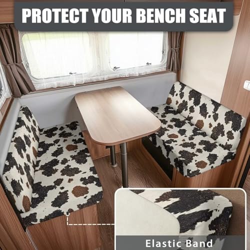 RV Dinette Cushion Covers, Giraffe Skin Stretch Camper Couch Cover with Seat Covers and Backrest Cushions, Camper Seat Protector Dinette Booth Sofa Slipcover for Rv - color: Giraffe Skin
