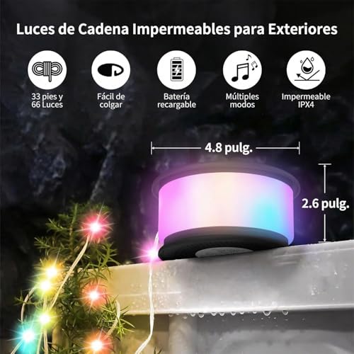 Camping String Lights,2 in 1 Upgraded 32.8FT Rechargeable Tent Lights String with 19 Lighting Modes,Quick Storage camping lights，Portable LED Lamp for Bedroom Yard Decor Christmas Camping(Black) - style: Black