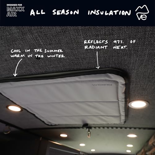 VanEssential Magnetic Insulated Roof Vent Sun Cover for MaxxAir Fan, Fantastic Fan 16.5" x 16.5" (CHARCOAL GRAY) - color: Charcoal Gray