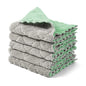 kimteny Cleaning Cloths Kitchen Towels Microfiber Washcloths Lint Free Dish Cloth Reusable Dishtowels Household Super Absorbent Fast Drying, 10"x10", Pack of 5 (Green-Grey) - color: Green-grey