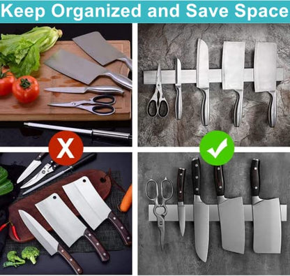 Magnetic Knife Holder for Wall, Knife Magnetic Strip Magnetic Knife Holder for Refrigerator Mount Knife Rack Kitchen Utensil Holder Metal Tool Holder Knife Block Kitchen Organizers Accessories 17 Inch - size: 17 inches