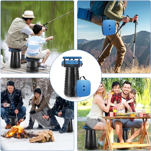 aboutool Collapsible Stool with Soft Removable Cushion & Waterproof Carry Bag - Lightweight Folding Stool, 485lbs Capacity, Portable for Adults, Camping, Fishing, Hiking, Outdoor, Travel - color: Blue