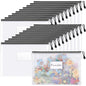 Sooez 20 Pack Mesh Zipper Pouch Bags, A4 Letter Size Zipper Bag with Label Pocket, Waterproof Bag for Classroom Organizer, School Office Supplies, Storage Pouches for Board Game Toy Storage, Black - style: 20 Pack (All Black)