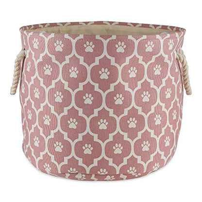 Bone Dry Pet Storage Collection Lattice Paw Print, Rose, Small Round - color: Rose, size: Small Round