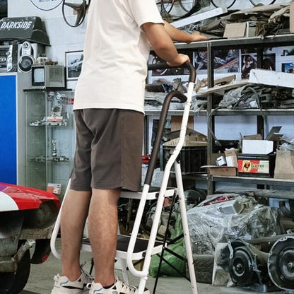 Big RED Ergonomic 4 Step Folding Ladder with Anti-Slip Pedal: Step Stool with Padded Handle for Kitchen, Household, Offices - style: 4 Step Ladder