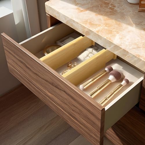 VaeFae 3 Pack Bamboo Drawer Dividers, 4" High Adjustable 11.9-17.1" Clothes Drawer Organizers, Expandable Separators for Bedroom/Bathroom/Kitchen/Office Storage - size: 4''H, 11.9''-17.1''L, 3 Pack