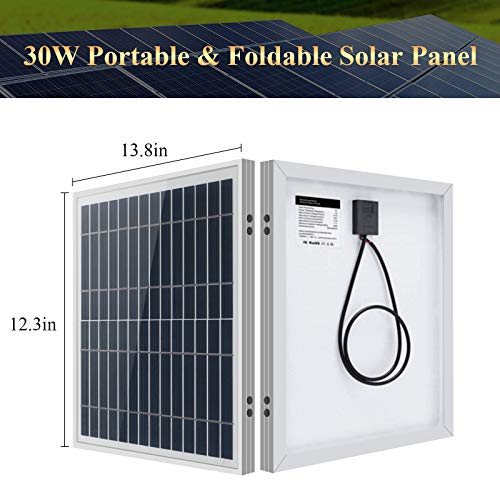 Solar Lights for Inside, 4 Bulbs Solar Shed Lights with On Off Switch, 30W Solar Panel Kit 115WH Backup Battery with Phone Charger, AC to DC Adapter, Home Solar Power System Complete Kit
