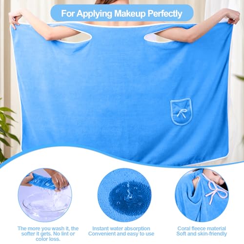 Unisex Bath Towel, Wearable After Bath Towel Set, Wearable Quick Dry Shower Gym Towel(58" x 31", Blue) - color: Blue, size: M(150X80CM)