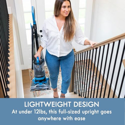 Kenmore DU1040 Featherlite Bagless Upright Vacuum Lightweight Cleaner with 4 Height Adjustment, Swivel Steering Design, 2 Cleaning Tools for Carpet and Hard Floor, Blue - color: Blue