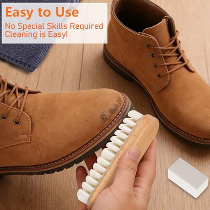 5Pcs Suede Eraser for Shoes, Suede Eraser and Brush, Suede Cleaning Kit, Suede Kit, Suede Brush Stain Removal for Suede Jackets, Purse, Couches & Bags