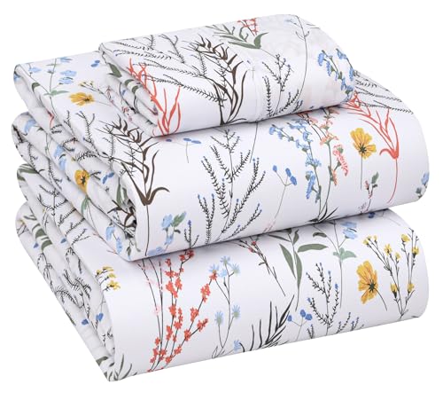 RUVANTI 100% Cotton Percale Sheets Twin XL Size, Aroma | Crisp Cooling, Deep Pocket 16", Soft Breathable & Durable, Hotel-Style, 3 Piece Set - color: Aroma, size: Twin XL