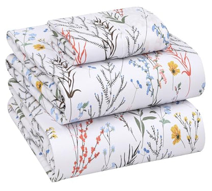 RUVANTI 100% Cotton Percale Sheets Twin Size, Aroma | Crisp Cooling, Deep Pocket 16", Soft Breathable & Durable, Hotel-Style, 3 Piece Set - color: Aroma, size: Twin