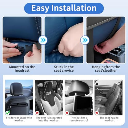 Car Backseat Organizer with Foldable Table Tray,Hanging Storage Bag with Touch Screen Phone Holder,Premium PU Leather Material,Compatible with Most Vehicles,Inner Car Accessories - size: Short