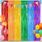 2 Pack Rainbow Backdrop Curtains, 3.28 FT x 7.05 FT Colofull Party Decorations, Metallic Tinsel Backdrop Fringe Curtains Party Streamer, Rainbow Party Supplies for Wedding Birthday Party Engagement | Rainbow, Metallic Foil, 3.28 x 7.05 FT, Tinsel Backdrop