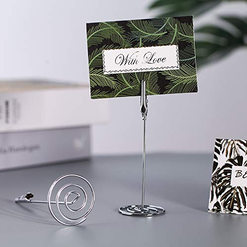 Artliving 12pcs Place Card Holder Memo Holder Clip Photo Holder Table Number Holder Sliver - color: Silver