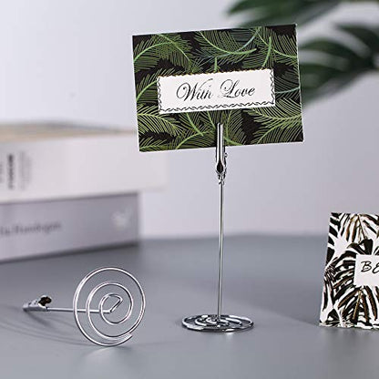 Artliving 12pcs Place Card Holder Memo Holder Clip Photo Holder Table Number Holder Sliver - color: Silver