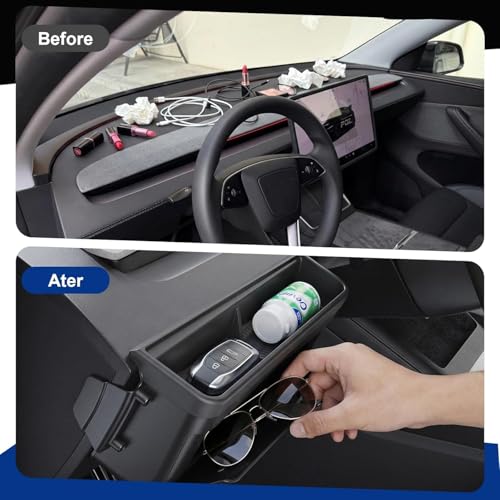 Topfit Dashboard Organizer for Tesla Model Y Multifunctional Storage Box Sunglasses Glove Box Organized Accessories for Tesla Model Y (2025-2026) - style: 2025-2026