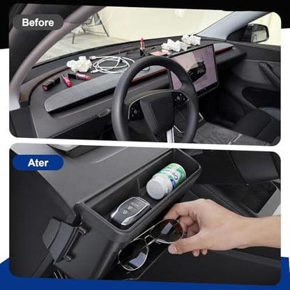 Topfit Dashboard Organizer for Tesla Model Y Multifunctional Storage Box Sunglasses Glove Box Organized Accessories for Tesla Model Y (2025-2026) - style: 2025-2026