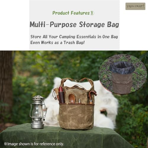 Camping Cookware Storage Bag, Canvas Camp Kitchen Organizer for Cooking Utensils, Pots, Pans & Mess Kit – Heavy-Duty Water-Resistant Outdoor Storage Case M - size: M