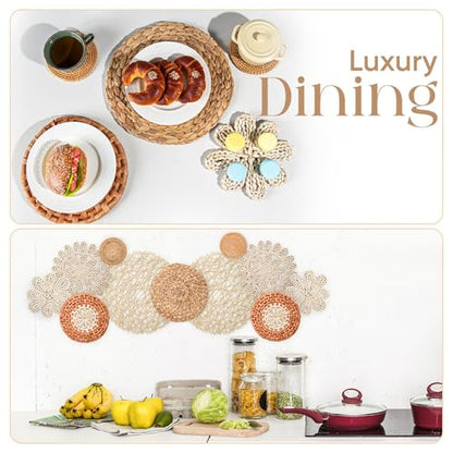11-Piece (Vivid) Boho Wall Basket Decor – Handmade Woven Wall Baskets, Bohemian Farmhouse Wall Art, Rustic Hanging Basket Set for Living Room, Bedroom & Kitchen summer decoration - style: vivid