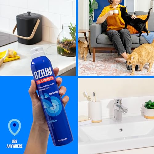 Ozium 3.5 Oz. Air Sanitizer & Odor Eliminator for Homes, Cars, Offices and More, Original Scent,(Pack of 2), clear - size: 3.5 Ounce (Pack of 2)