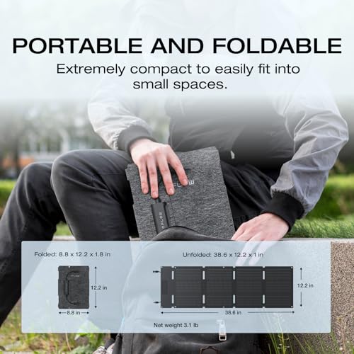 EF ECOFLOW Solar Generator RIVER 3 Plus with 45W Solar Panel, 286Wh Portable Power Station LiFePO4 Battery, 3 Up to 1200W AC Outlets, <10 MS UPS, Expandable to 858Wh, <30 dB Quiet, 1Hr Fast AC Charge - style: RIVER 3 Plus+ 45W Solar Panel