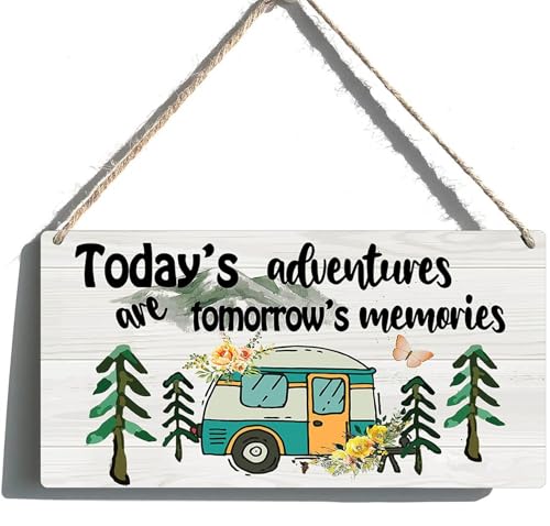 Camping Decor For Camper Signs Camping Sign Rv Wall Decor Campsite Decorations Today's Adventure Are Tomorrow's Memories Sign Rv Accessories For Inside Campers Gifts Outside Camp Decor - color: 2CampingSign
