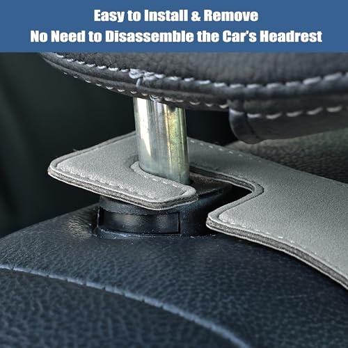 Amooca Car Seat Back Hook Universal Auto Storage Hanger Suede with Metal Car Seat Organizer for Handbag Purse Coat Umbrellas Grocery Bags 2 Pack Light Gray - color: Light Gray