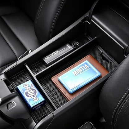 Autorder Center Console Organizer for 2023-2026 Honda HRV Accessories - Armrest Storage Box Secondary Insert Tray with Black&Red Mats - size: 2023+ HR-V Armrest Organizer