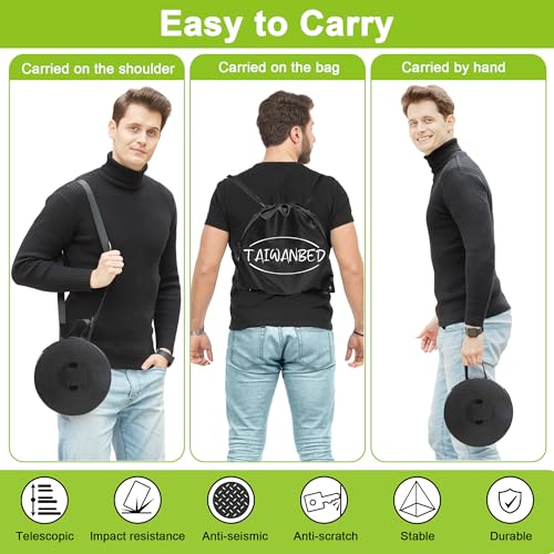2026 Heavy Duty XXXL Collapsible Stool with Thick Cushion&Carry Bag,More Sturdy 1000LBS Capacity,20.1" Taller&13" Wider Foldable Telescoping Stool for Adults,Outdoors,Camping,Fishing,BBQ