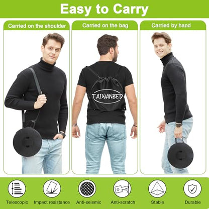 2026 Heavy Duty XXXL Collapsible Stool with Thick Cushion&Carry Bag,More Sturdy 1000LBS Capacity,20.1" Taller&13" Wider Foldable Telescoping Stool for Adults,Outdoors,Camping,Fishing,BBQ