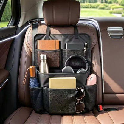 3-in-1 Car Seat Organizer Car Seat Back Organizer with Tablet & Laptop Holder, Passenger Seat Storage Bag with Compartment,Headrest Organizer for Cars,Trucks,SUVs,Vans