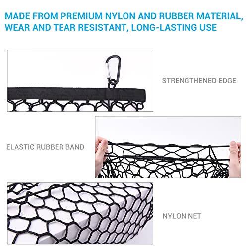 MICTUNING Truck Bed Cargo Net, 49"x15.2" Stretch to 60" Elastic Pickup Cargo Net with 4 Metal Carabiners, Compatible with 2013-2022 Chevy Silverado & 2015-2024 Ford F150 F250 Truck - size: 49x15.2Inch for Pickup