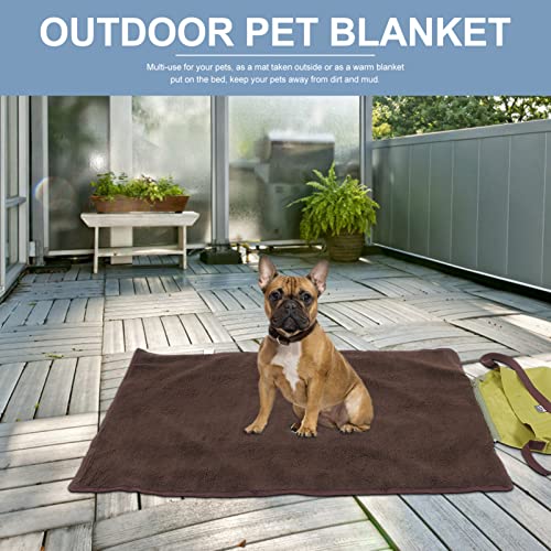 STOBOK Foldable Waterproof Outdoor Dog Mat 39.4X27.6In Portable Self Warming Pet Blanket for Travel Camping Hiking